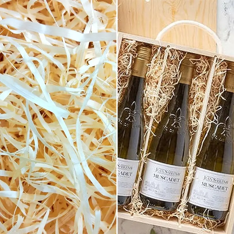 Naturalna wełna drzewna w pudełku prezentowym dla pracownika - Rodzaj wypełnienia do paczek Gift Box